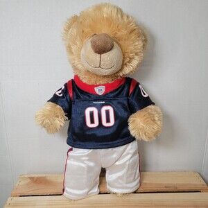 BAB Build-A-Bear Light Brown Bear w/ Houston Texans Jersey & Pants
